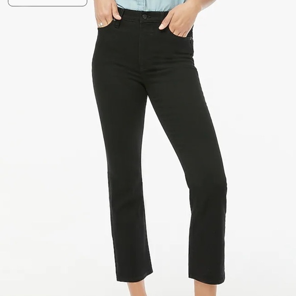 J crew High-rise black flare crop jean in all-day stretch - Picture 1 of 5
